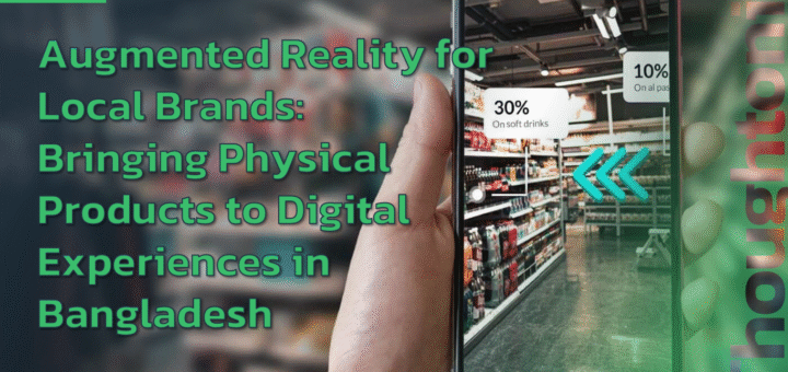 Customer using smartphone AR to visualize furniture placement in Dhaka apartment living room