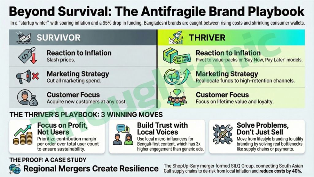 Infographic of the 2025 Brand Resilience Loop showing Anticipation, Adaptation, and Recovery stages for startups. Brand resilience in crisis