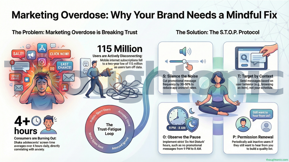 infographic showing correlation between push notification frequency and app uninstall rates in Dhaka.
