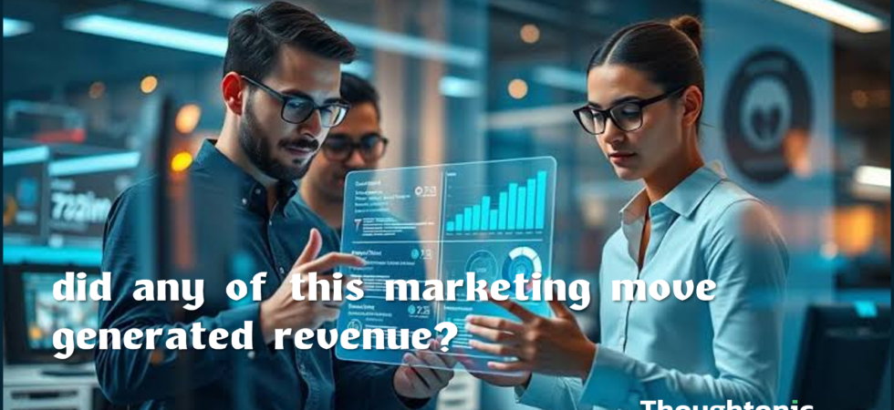 A Bangladeshi CXO reviewing a marketing performance dashboard next to a printed financial report, symbolizing the gap between vanity metrics and revenue proof